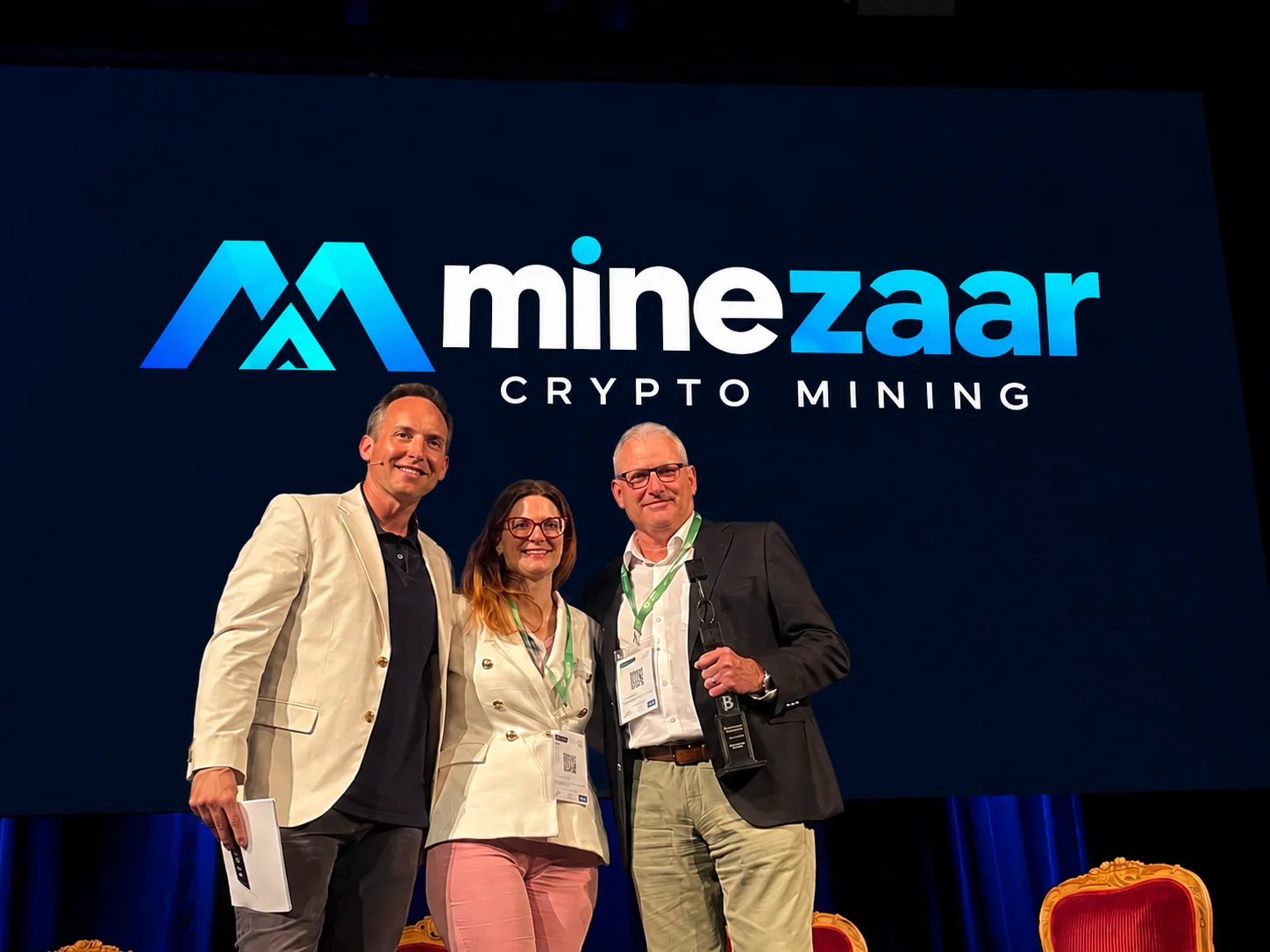 The Minezaar team at the awards ceremony